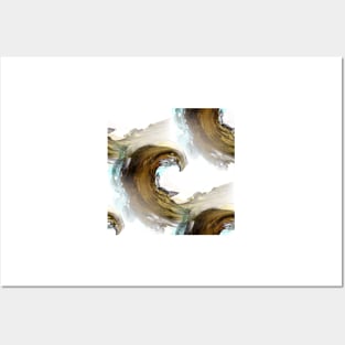 Gold Vein Swirl Pattern Posters and Art